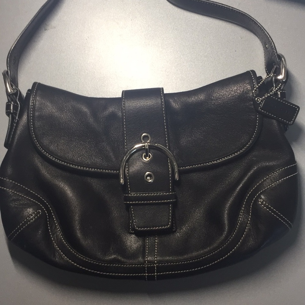Leather Black Coach Shoulder Bag...Almost New!